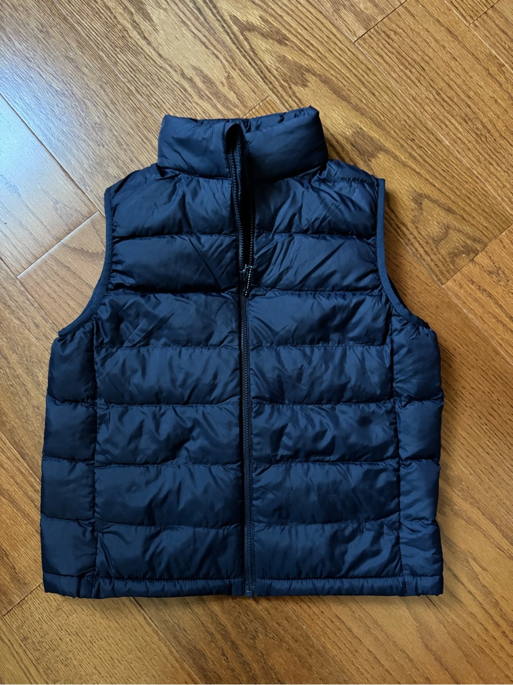 Uniqlo Boy’s Girl’s Unisex Navy Quilted Puffer Vest Sleeveless Zip Front Sz 9-10